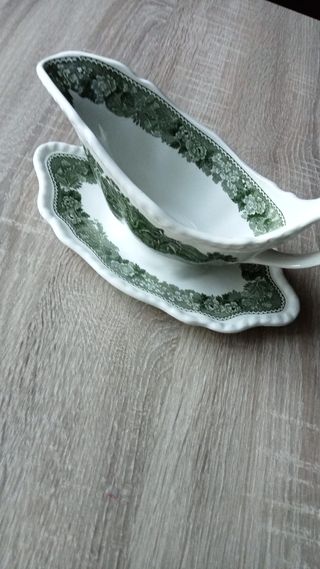 Salsera Adams porcelana inglesa verde