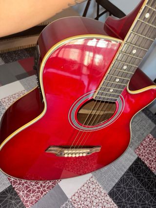 Guitarra Rochester Roja Electroacústica