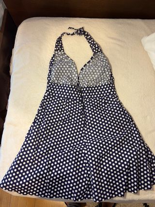 Vestido Pin Up Retro Lunares Azul Blanco