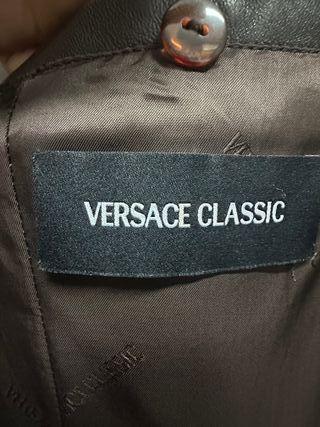 Chaqueta Cuero Versace Classic Marrón