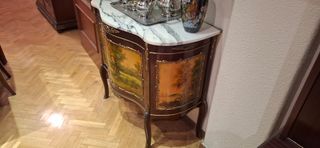 Mueble aparador antiguo madera mármol