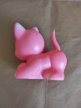 Gioco pupazzo vintage gattino in gomma ledra plast