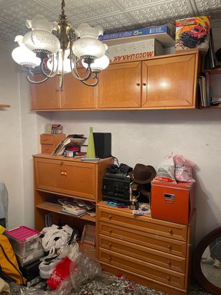 Mueble madera estantería escritorio cajoneras