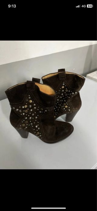 Botines de mujer con tachas piel auténtica 