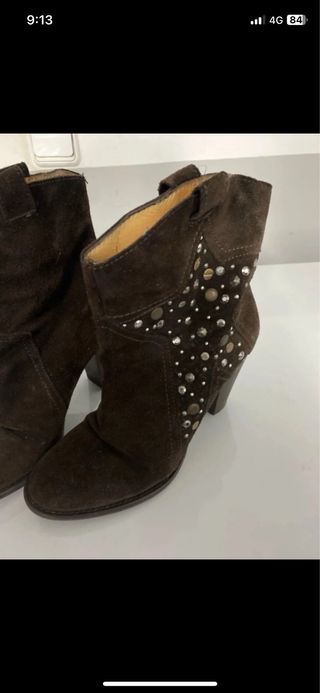 Botines de mujer con tachas piel auténtica 
