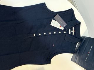 Polo sin mangas Tommy Hilfiger negro mujer