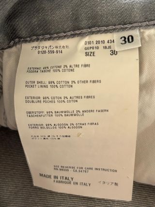Jeans Prada Uomo Taglia 30 Grigio