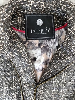 Blazer Por qué? tweed gris y negro