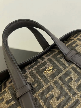 Borsa Fendi Boston 365 beige/marrone