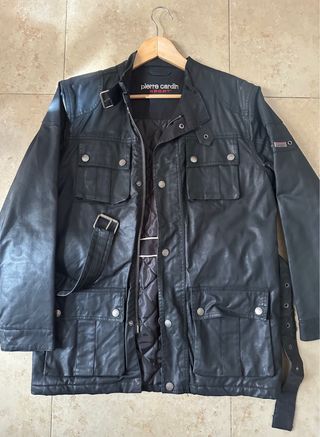 Chaqueta Biker Pierre Cardin Negra
