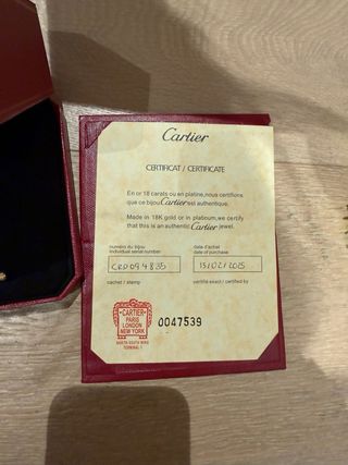 Pulsera Cartier con Certificado
talla 19