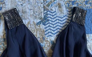 Vestido ZARA azul marino con pedrería