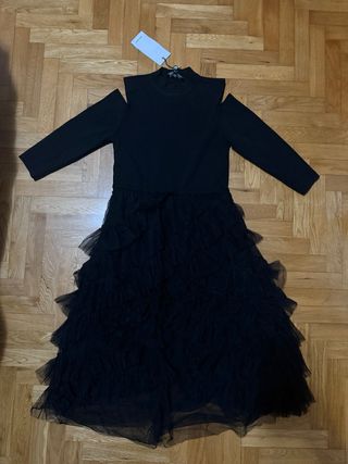 Vestido negro fiesta tul