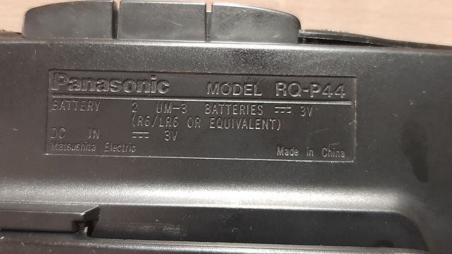 Reproductor Cassette Panasonic RQ-P44 Negro