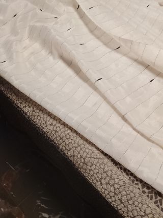 Cortina de baño poliéster blanco y negro