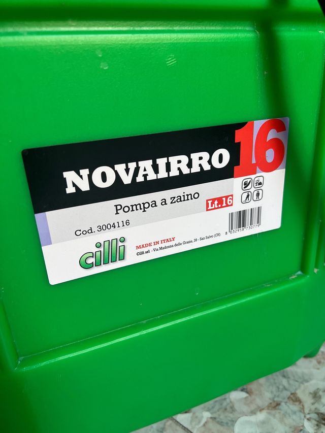 Novairro 16 litri pompa a zaino