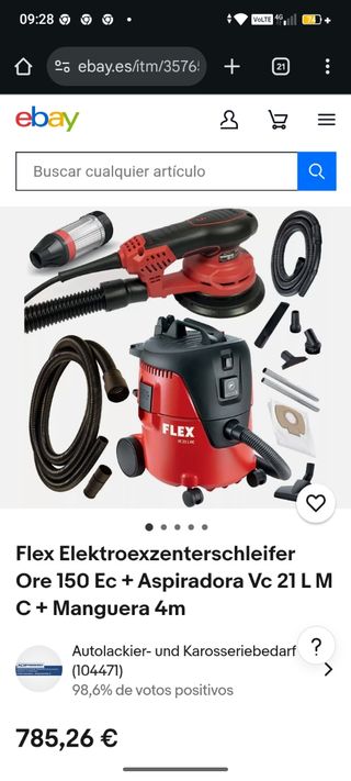 Lijadora con aspiradora Flex <1 año