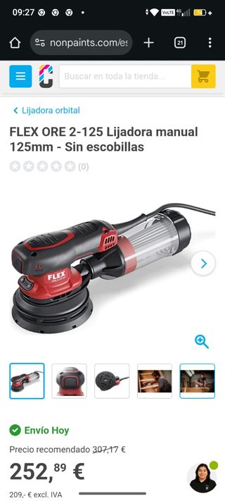 Lijadora con aspiradora Flex <1 año