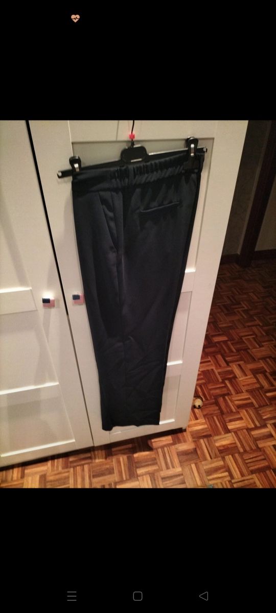 Pantalón de traje azul marino de mujer