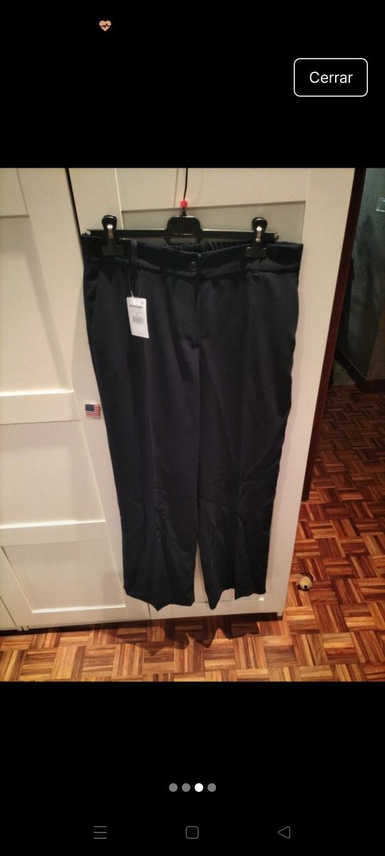 Pantalón de traje azul marino de mujer