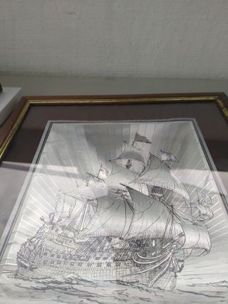 Quadretto vintage cm26x32 nave