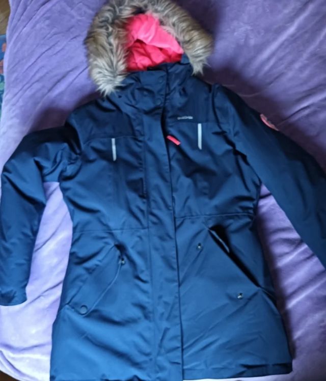 Abrigo infantil azul con capucha 14-15 años