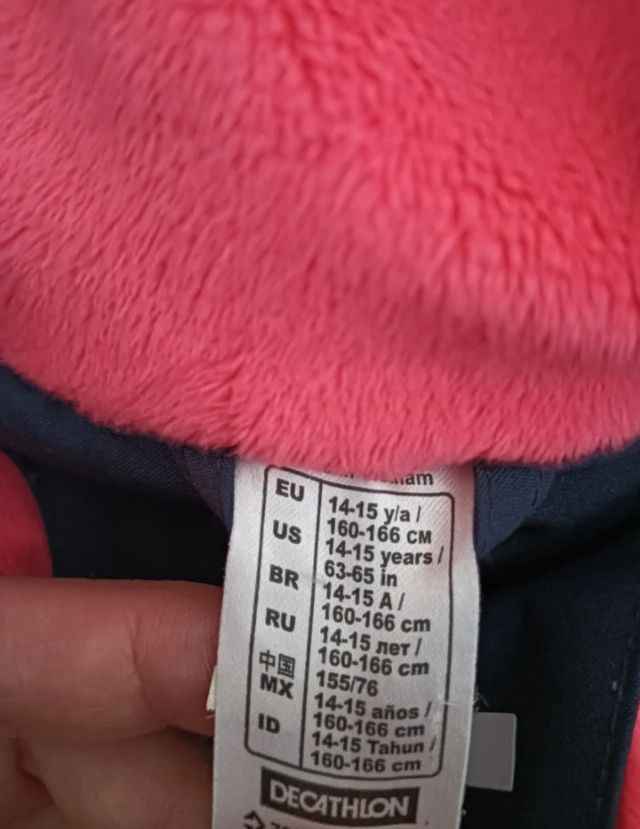 Abrigo infantil azul con capucha 14-15 años