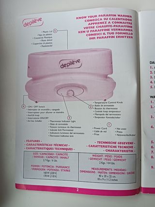 Calentador de parafina Depiléve