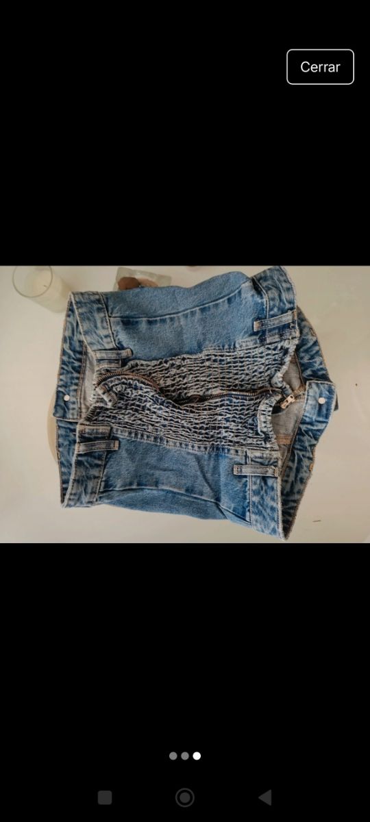 Top corto elástico azul