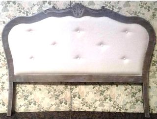 cabecero de cama decapado gris