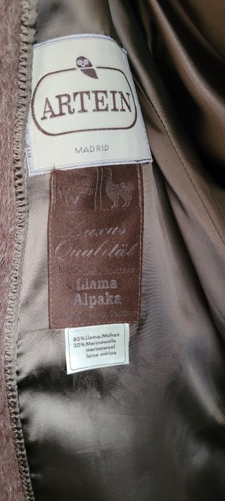 Abrigo Vintage Artein Lana Merina Alpaca Marrón