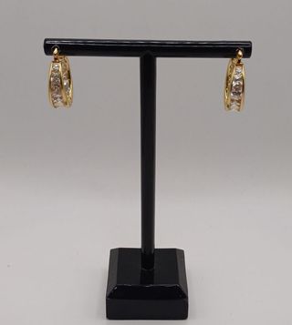 Aros cristalera de oro 18k, 4,46gr. Ref. G-777.