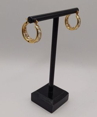 Aros cristalera de oro 18k, 4,46gr. Ref. G-777.