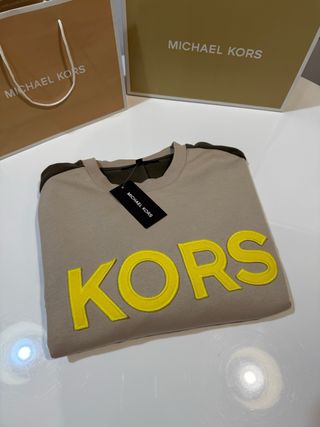 Sudadera Michael Kors Hombre Talla M Beige/Verde