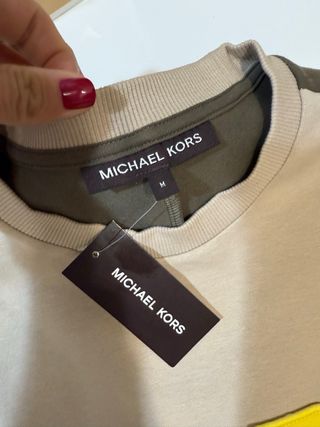 Sudadera Michael Kors Hombre Talla M Beige/Verde