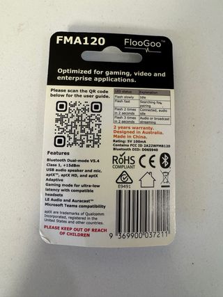 Adaptador Bluetooth 5.4 FlooGoo FMA120 Audio LE 