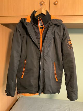 Chaqueta Invierno Hombre Negra y Naranja