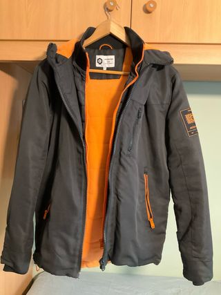 Chaqueta Invierno Hombre Negra y Naranja