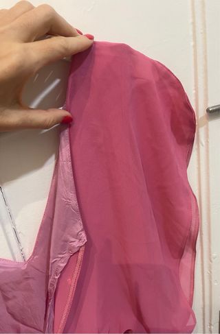 vaporoso vestido largo fiesta rosa