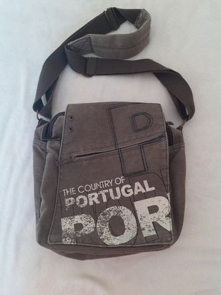 Bolso juvenil de lona gris