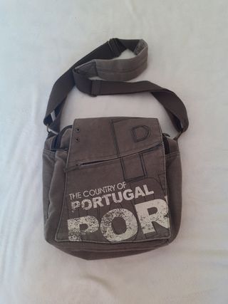 Bolso juvenil de lona gris