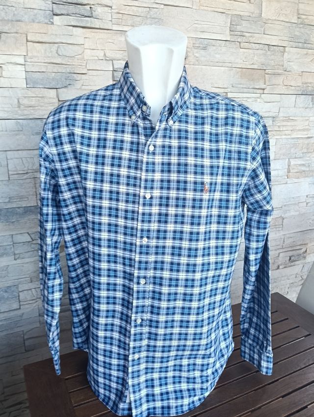 Camisa Ralph Lauren cuadros azul y blanco