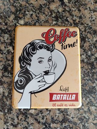 Placa Decorativa Metálica Coffee Time