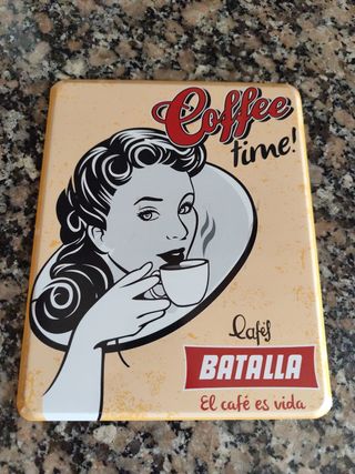 Placa Decorativa Metálica Coffee Time