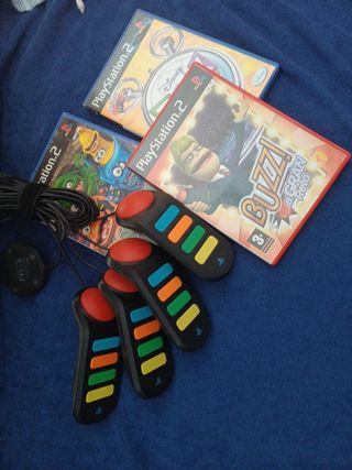 Mandos Buzz PS2 + 3 Juegos