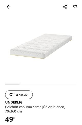 Cama infantil IKEA KRITTER blanca