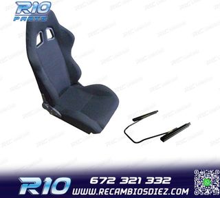 KIT ASIENTO DEPORTIVO SEMI BAQUET MONTECARLO TELA NEGRO