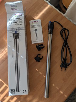 Resistencia para acuario 300W, acero inox - NUEVA