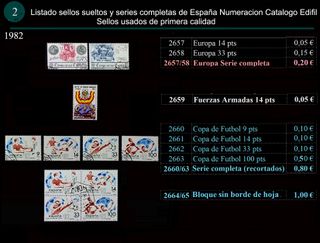 Sellos Año 1982 completo y sueltos Usados España