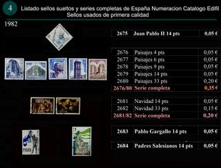 Sellos Año 1982 completo y sueltos Usados España